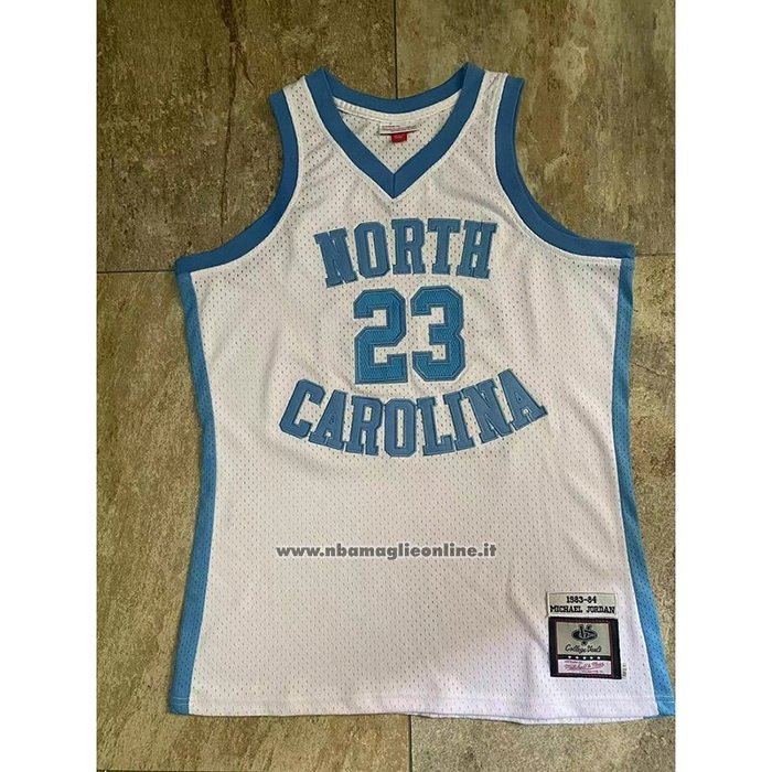 Maglia NCAA North Carolina Tar Heels Michael Jordan #23 Mitchell & Ness 1983-84 Bianco